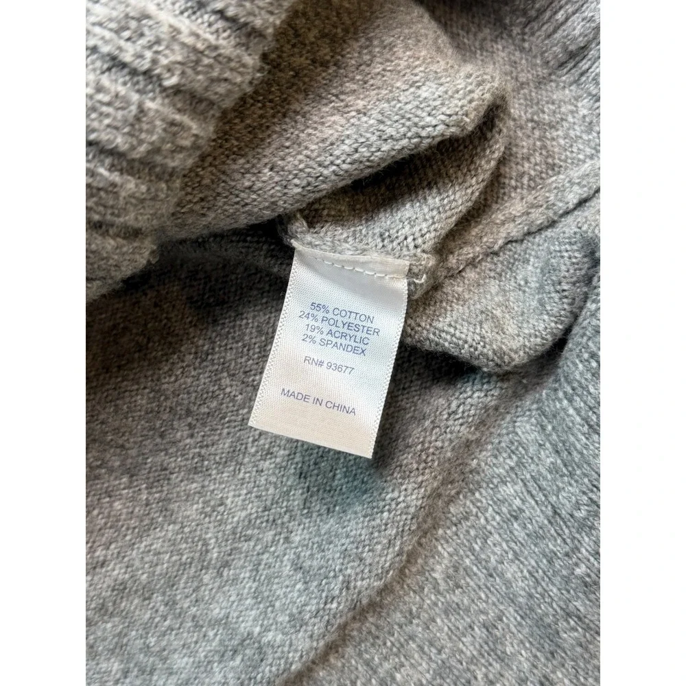 St.‎ Johns Bay Mens Grey Argyle Crewneck Sweater Cozy Preppy Fair Isle Winter